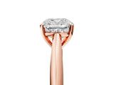 Rose gold Cushion Cut Diamond Solitaire Engagement Ring with Cathedral Setting and Four-Prong Mount_266