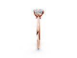 Rose gold Cushion Cut Diamond Solitaire Engagement Ring with Classic Band and Four-Prong Setting_27