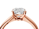 Rose gold Cushion Cut Diamond Solitaire Engagement Ring with Classic Band and Four-Prong Setting_29