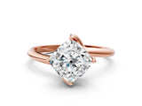 Rose gold Cushion Cut Diamond Solitaire Engagement Ring with Four-Prong Setting and Classic Band_20