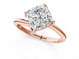 Rose gold Cushion Cut Diamond Solitaire Engagement Ring with Four-Prong Setting and Classic Band_21