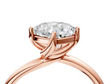 Rose gold Cushion Cut Diamond Solitaire Engagement Ring with Four-Prong Setting and Classic Band_24