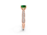 Rose gold Cushion Cut Diamond Solitaire Engagement Ring with Pavé Band and Four-Prong Setting_2