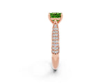 Rose gold Cushion Cut Diamond Solitaire Engagement Ring with Pavé Band and Four-Prong Setting_2