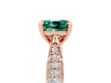 Rose gold Cushion Cut Diamond Solitaire Engagement Ring with Pavé Band and Four-Prong Setting_5