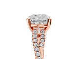 Rose gold Cushion Cut Diamond Solitaire Engagement Ring with Twisted Pavé Band and Four-Prong Setting_55