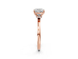 Rose gold Cushion Cut Diamond Solitaire Ring with Classic Band and Four-Prong Setting_5
