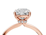 Rose gold Cushion Cut Diamond Solitaire Ring with Classic Band and Four-Prong Setting_7