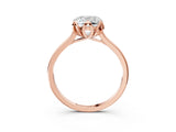 Rose gold Cushion Cut Diamond Solitaire Ring with Flower Prong Setting and Classic Band_39