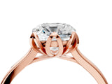 Rose gold Cushion Cut Diamond Solitaire Ring with Flower Prong Setting and Classic Band_40