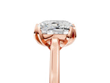 Rose gold Cushion Cut Diamond Solitaire Ring with Flower Prong Setting and Classic Band_41