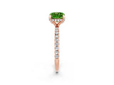 Rose gold Cushion Cut Diamond Solitaire Ring with Four-Prong Setting and Pavé Band_2