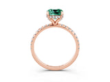 Rose gold Cushion Cut Diamond Solitaire Ring with Four-Prong Setting and Pavé Band_3