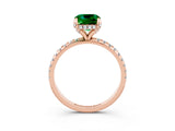 Rose gold Cushion Cut Diamond Solitaire Ring with Four-Prong Setting and Pavé Band_3