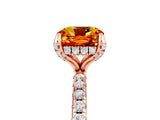 Rose gold Cushion Cut Diamond Solitaire Ring with Four-Prong Setting and Pavé Band_5