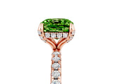 Rose gold Cushion Cut Diamond Solitaire Ring with Four-Prong Setting and Pavé Band_5