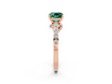 Rose gold Cushion Cut Diamond Solitaire Ring with Pavé Band and Prong Setting_2