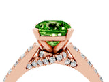 Rose gold Cushion Cut Diamond Solitaire Ring with Pavé Band and Prong Setting_4
