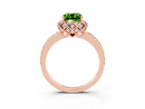 Rose gold Cushion Cut Diamond Solitaire Ring with Shared Prong Pavé Band_3