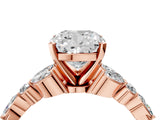 Rose gold Cushion Cut Diamond Solitaire Ring with Side Stones and Four-Prong Setting_50