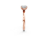 Rose gold Cushion Cut Diamond Solitaire Ring with Thin Band and Prong Setting_26