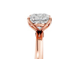 Rose gold Cushion Cut Diamond Solitaire Ring with Thin Band and Prong Setting_29