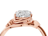 Rose gold Cushion Cut Diamond Solitaire Ring with Twist Band and Four-Prong Setting_61
