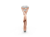 Rose gold Cushion Cut Diamond Solitaire Twist Band Prong Setting Ring_79