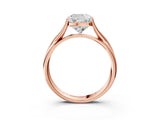 Rose gold Cushion Cut Diamond Solitaire Twist Band Prong Setting Ring_80