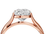 Rose gold Cushion Cut Diamond Solitaire Twist Band Prong Setting Ring_81