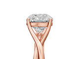 Rose gold Cushion Cut Diamond Solitaire Twist Band Prong Setting Ring_82