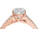 Rose gold Cushion Cut Diamond Split Shank Pavé Engagement Ring with Four-Prong Setting_85