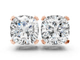 Rose gold Cushion Cut Diamond Stud Earrings_443