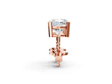 Rose gold Cushion Cut Diamond Stud Earrings_445