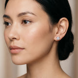 Rose gold Cushion Cut Diamond Stud Earrings_449
