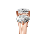 Rose gold Cushion Cut Diamond Three-Stone Ring with Prong Setting and Classic Band_108