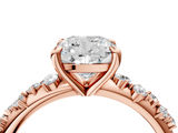 Rose gold Cushion Cut Diamond Vine Band with Four-Prong Setting_46