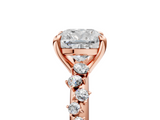 Rose gold Cushion Cut Diamond Vine Band with Four-Prong Setting_47