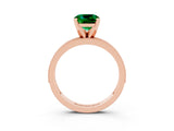 Rose gold Cushion Cut Emerald Milgrain Pavé Engagement Ring with Four-Prong Setting_15