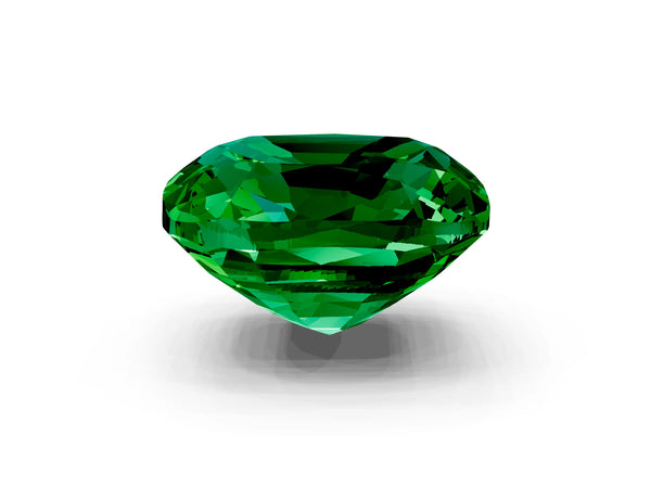 Rose gold Cushion Cut Emerald Scattered Round Accent Ring with Prong Setting