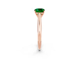 Rose gold Cushion Cut Emerald Solitaire Engagement Ring with Cathedral Setting and Four-Prong Mount_32