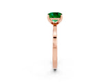 Rose gold Cushion Cut Emerald Solitaire Engagement Ring with Classic Band and Four-Prong Setting_26