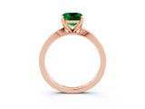 Rose gold Cushion Cut Emerald Solitaire Engagement Ring with Classic Band and Four-Prong Setting_27