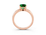 Rose gold Cushion Cut Emerald Solitaire Engagement Ring with Round Band and Four-Prong Setting_3