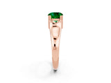 Rose gold Cushion Cut Emerald Solitaire Ring with Wide Band and Prong Setting_2