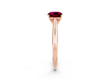 Rose gold Cushion Cut Garnet Solitaire Engagement Ring with Cathedral Setting and Four-Prong Mount_26