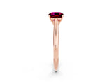 Rose gold Cushion Cut Garnet Solitaire Engagement Ring with Cathedral Setting and Four-Prong Mount_32