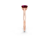 Rose gold Cushion Cut Garnet Solitaire Engagement Ring with Cathedral Setting and Four-Prong Mount_80
