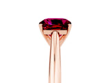 Rose gold Cushion Cut Garnet Solitaire Engagement Ring with Cathedral Setting and Four-Prong Mount_83