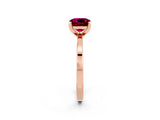 Rose gold Cushion Cut Garnet Solitaire Engagement Ring with Classic Band and Four-Prong Setting_26